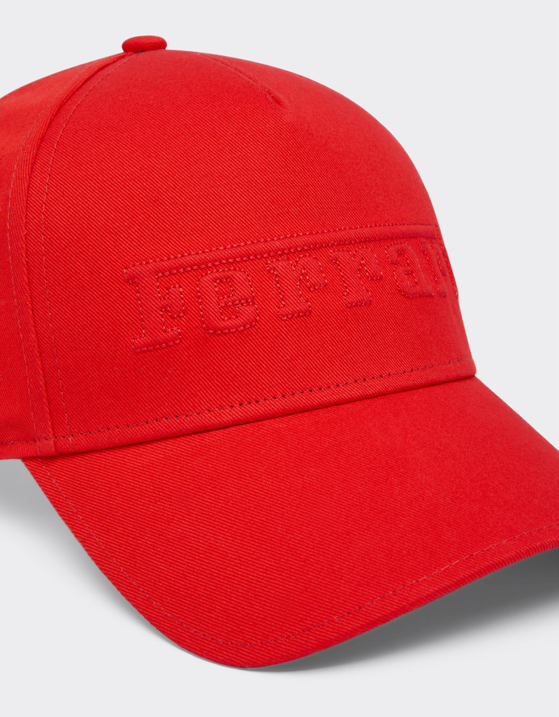 Cotton baseball cap with Ferrari logo embroidery 4