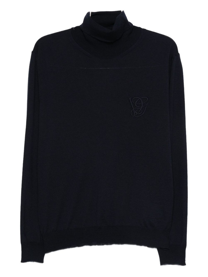 logo-embroidery turtleneck sweater 1