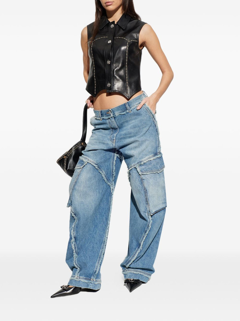 VERSACE leather sleeveless shirt outlook