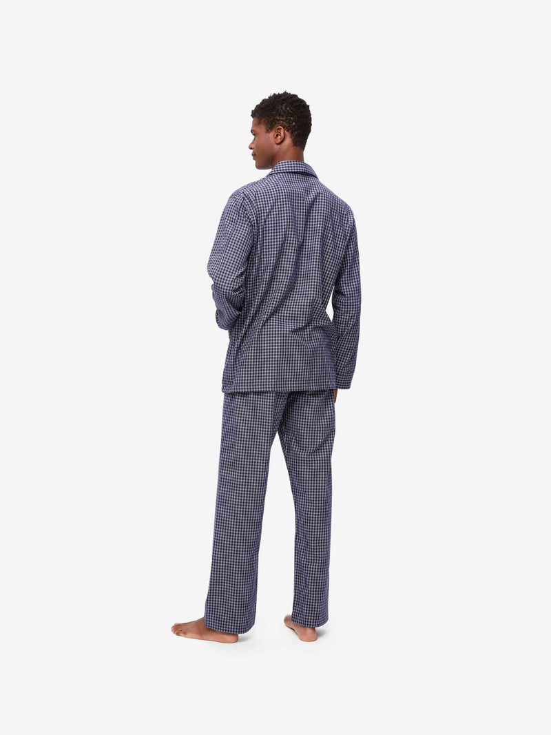 Men's Classic Fit Pyjamas Braemar 32 Brushed Cotton Navy - 4