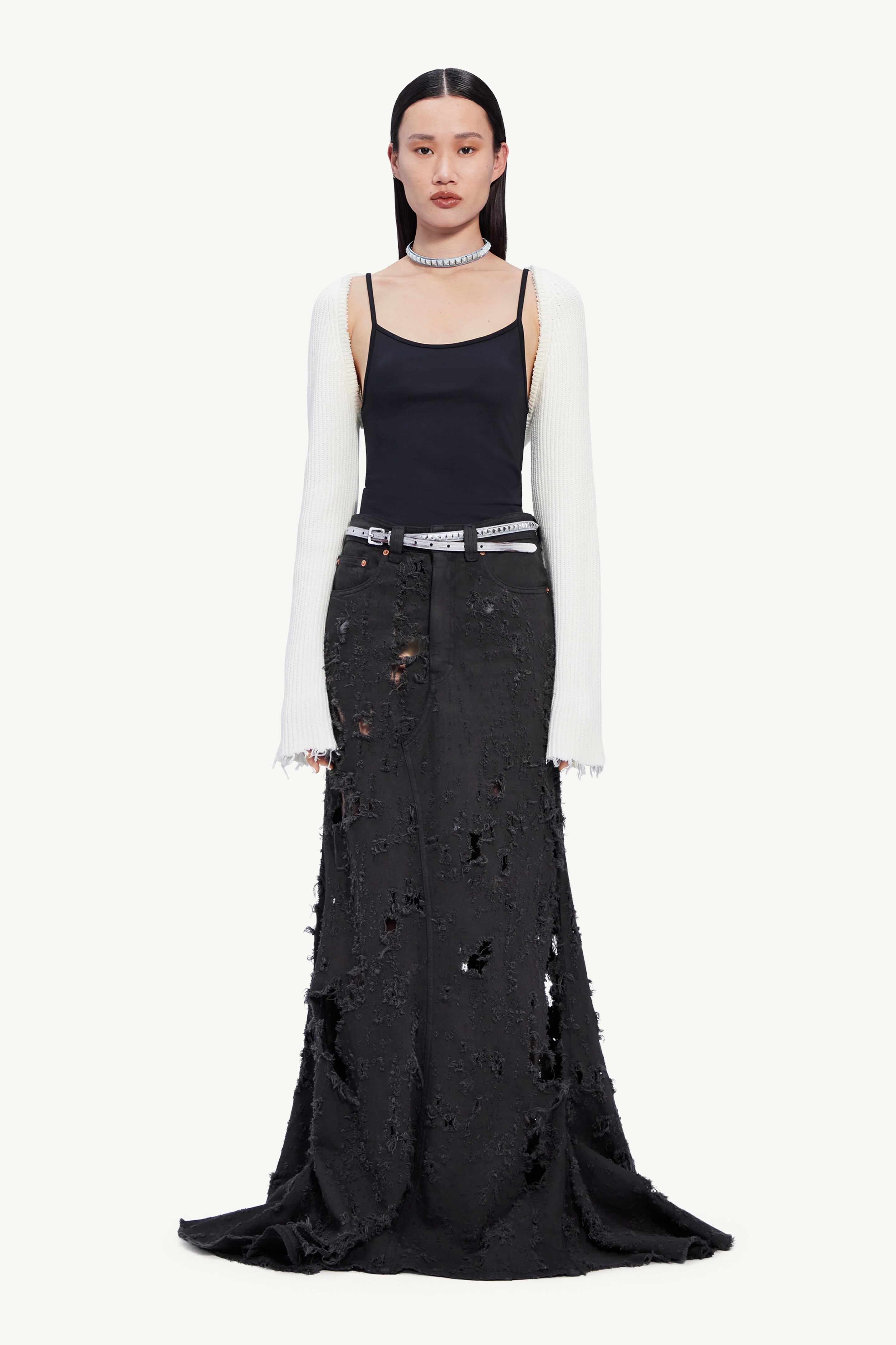 Long denim skirt - 2