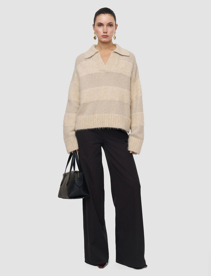 JOSEPH Take Brushed Alpaca Striped Jumper outlook