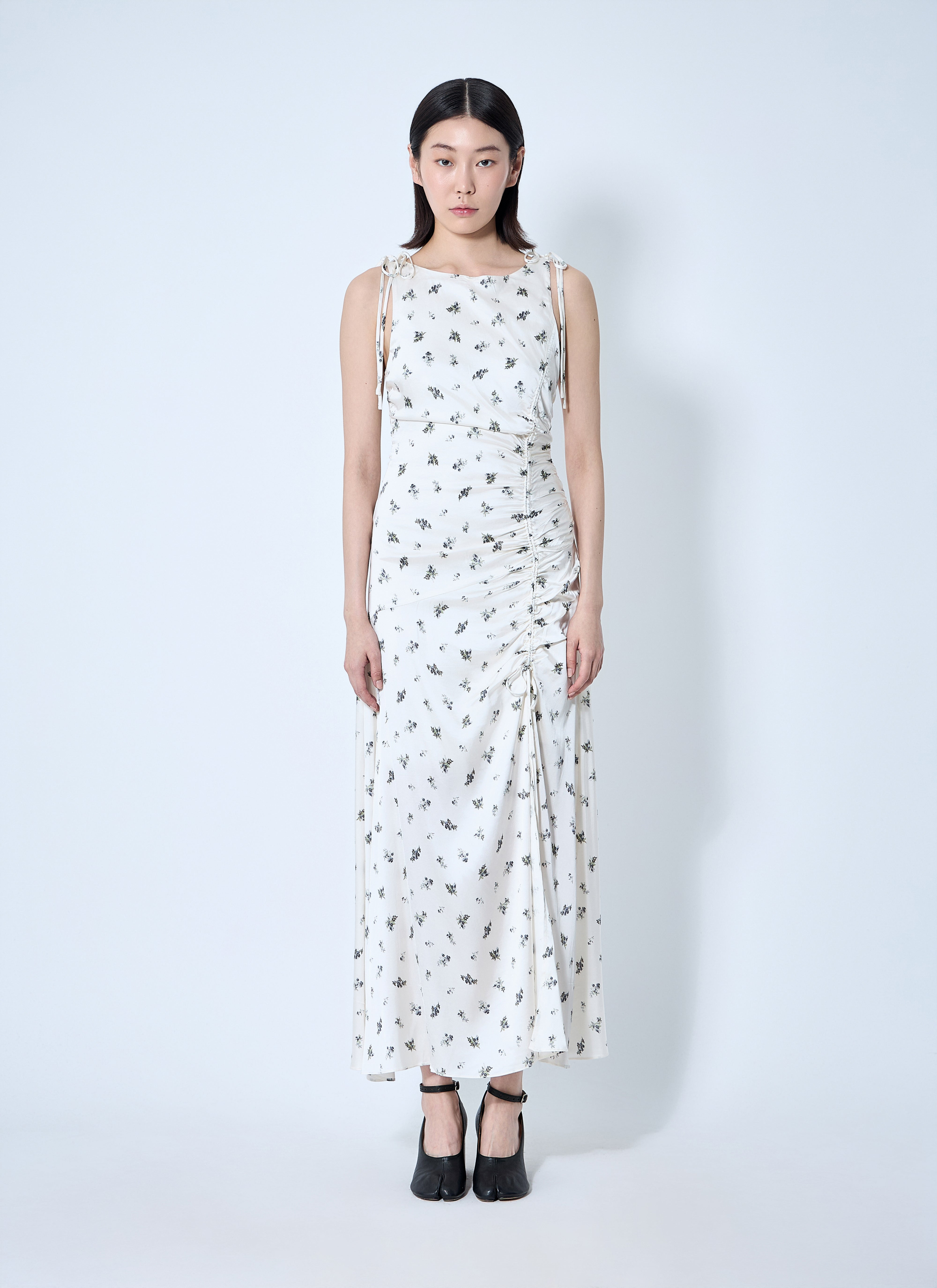 Ganni Women Printed Gathered Maxi Dress - 1