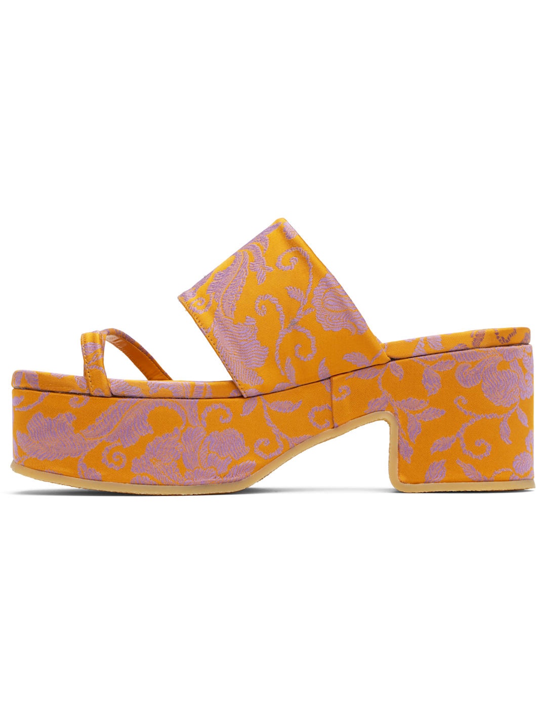 Orange Platform Heeled Sandals - 3