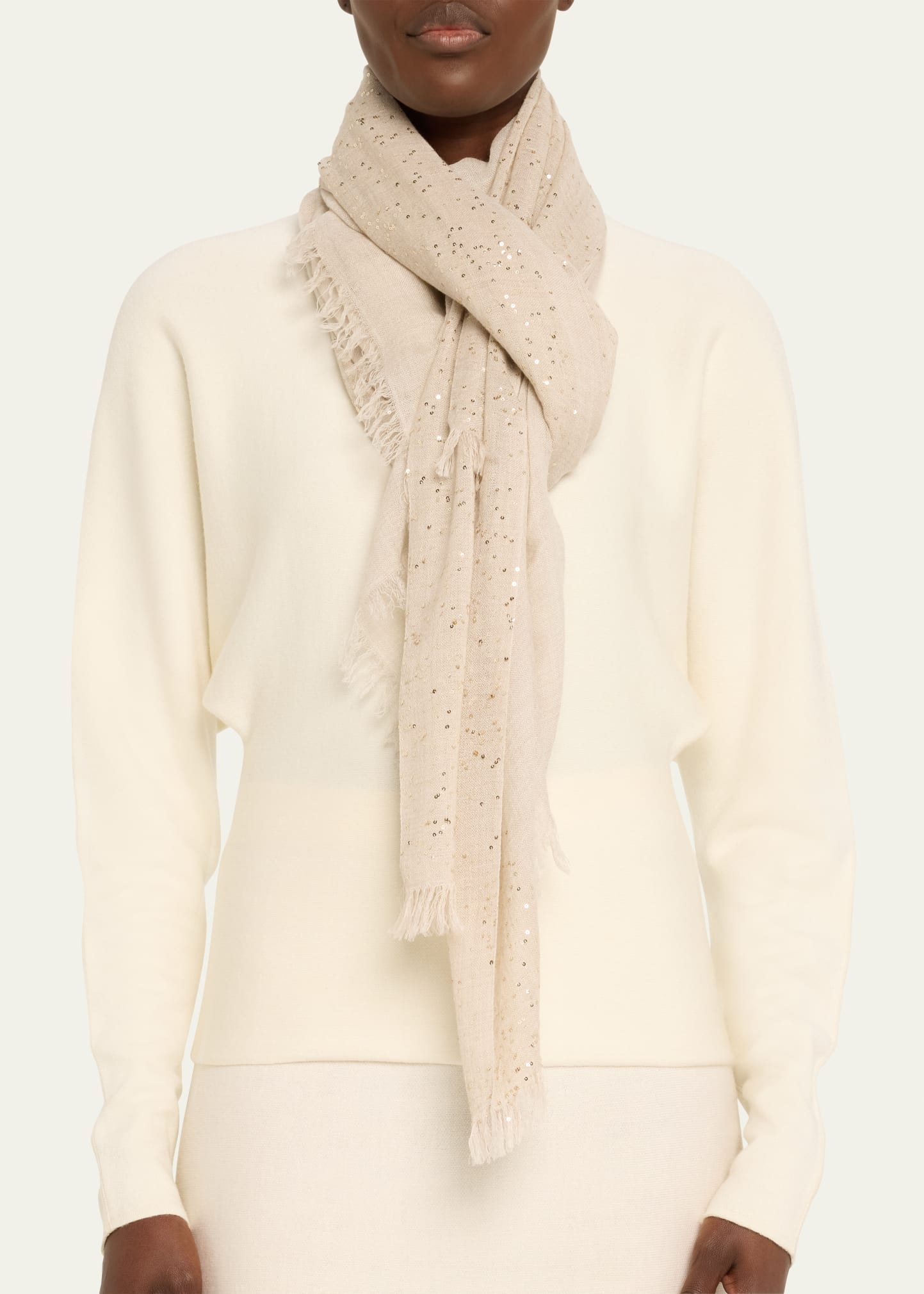 New Dalia Sequined Wool-Blend Scarf - 2