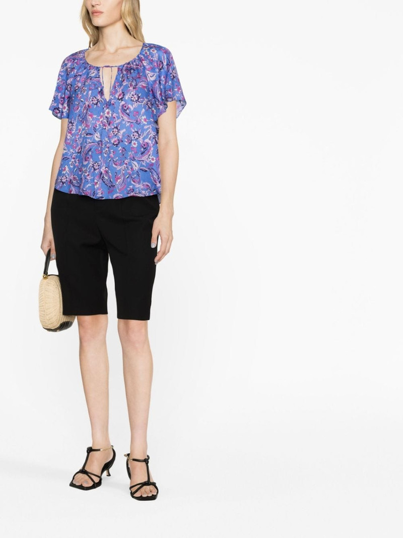 Isabel Marant floral-print short-sleeve blouse outlook