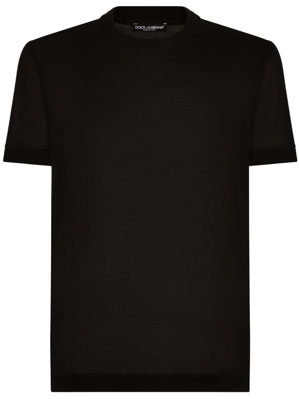 crew-neck silk T-shirt - 1