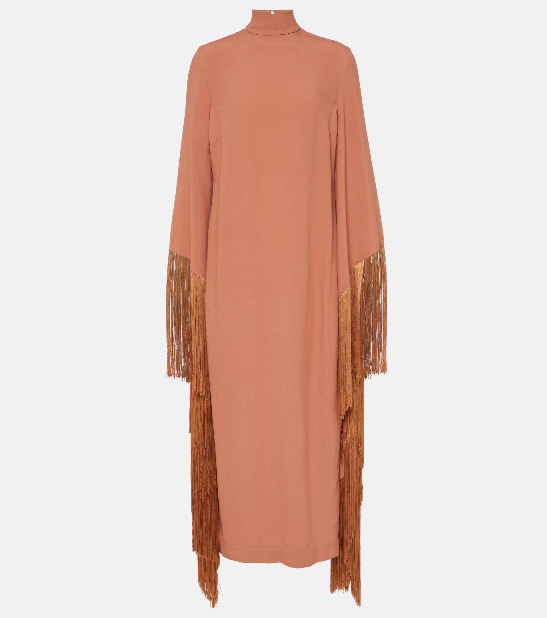 Del Mar fringed crêpe midi dress - 1