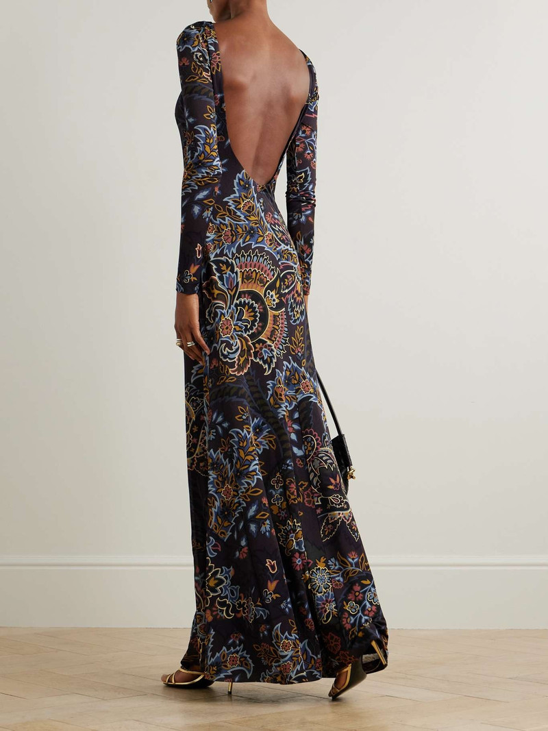 Etro Open-back printed jersey maxi dress outlook