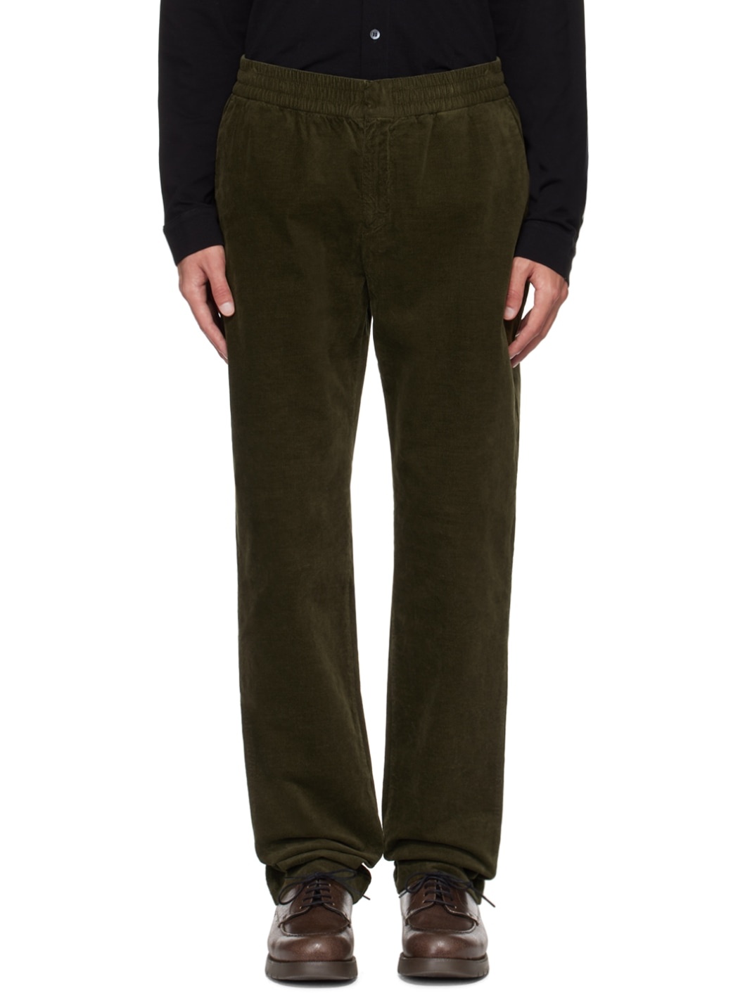 Khaki Relaxed-Fit Trousers - 1