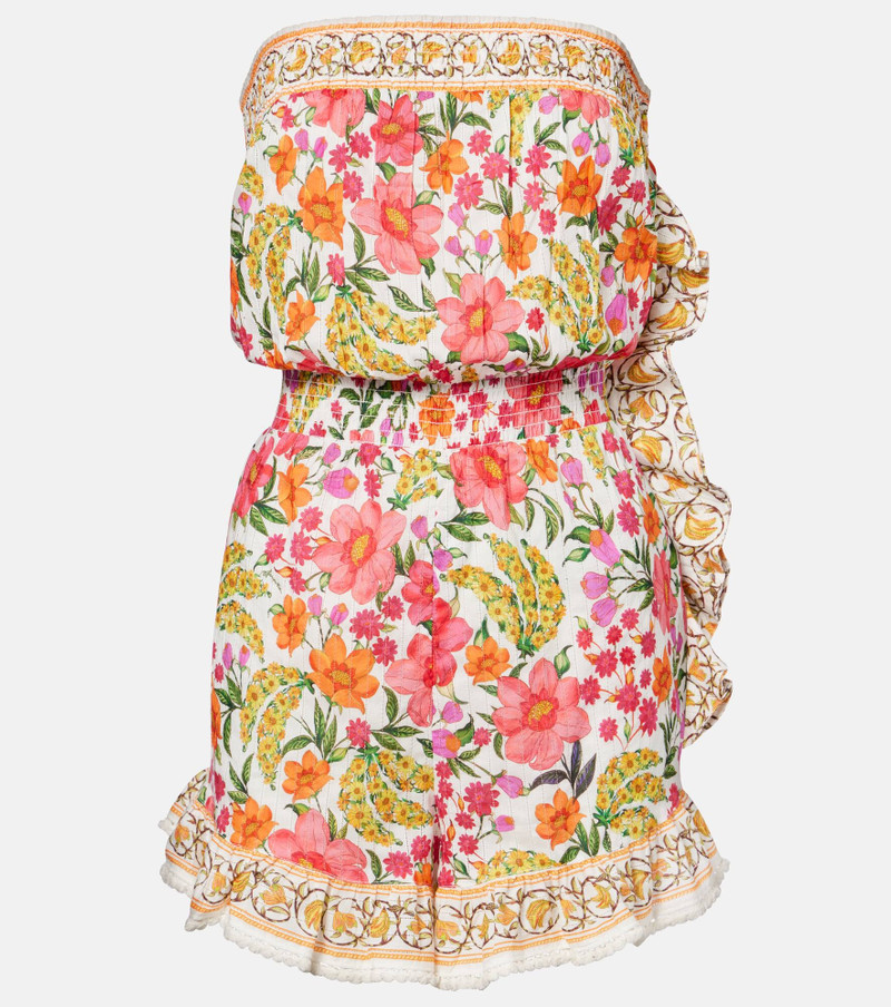Banana Flowers ruffled cotton minidress 1