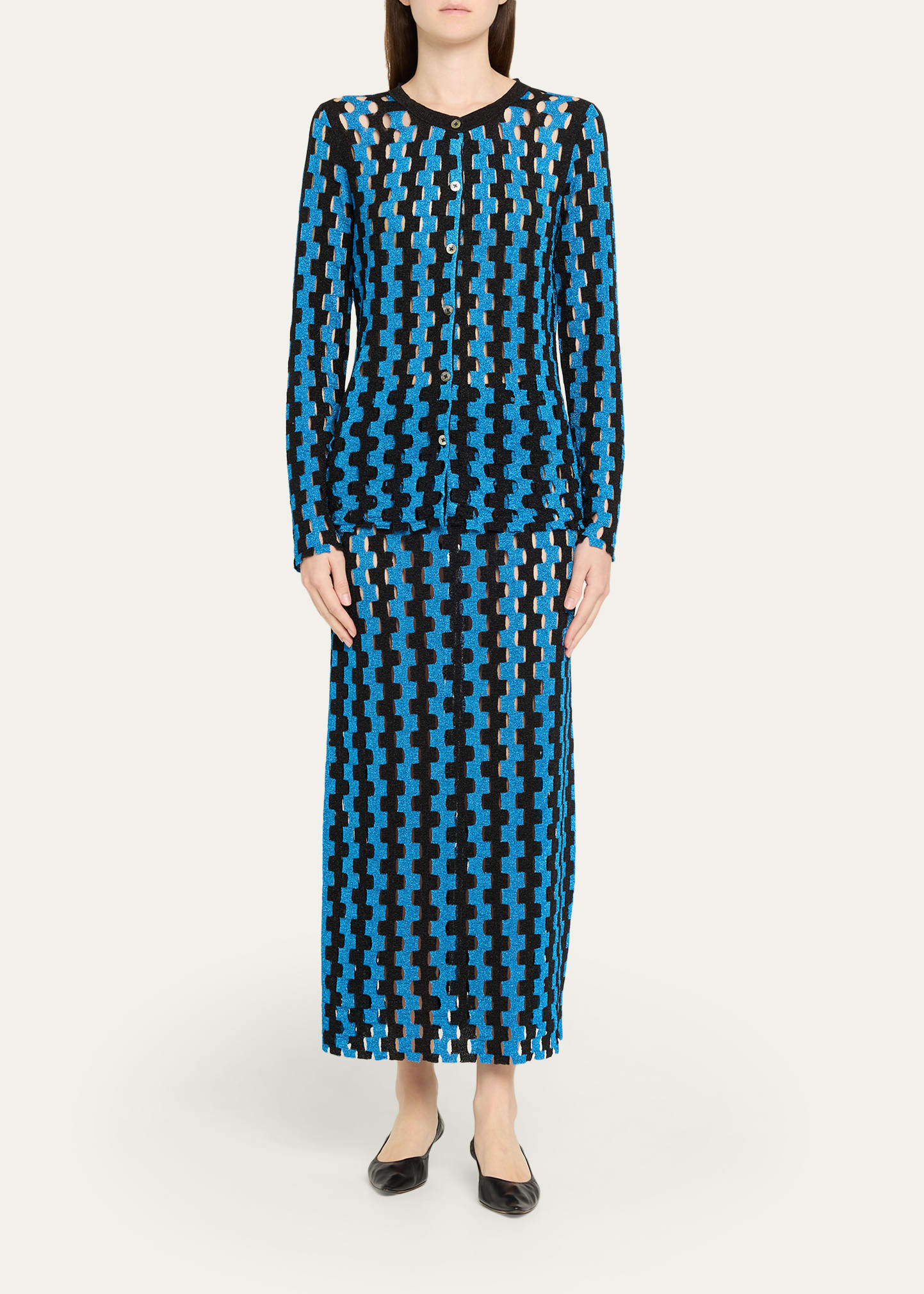 Marshall Metallic Open-Knit Maxi Skirt - 2