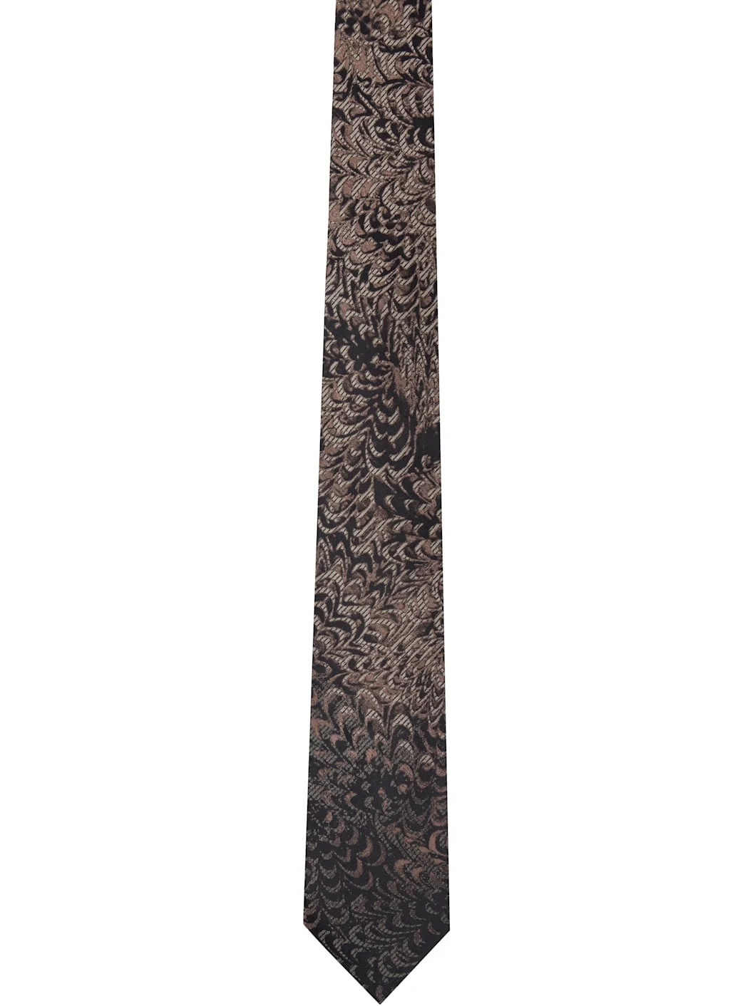Black & Pink 'Paste Paper' Printed Silk Tie - 1