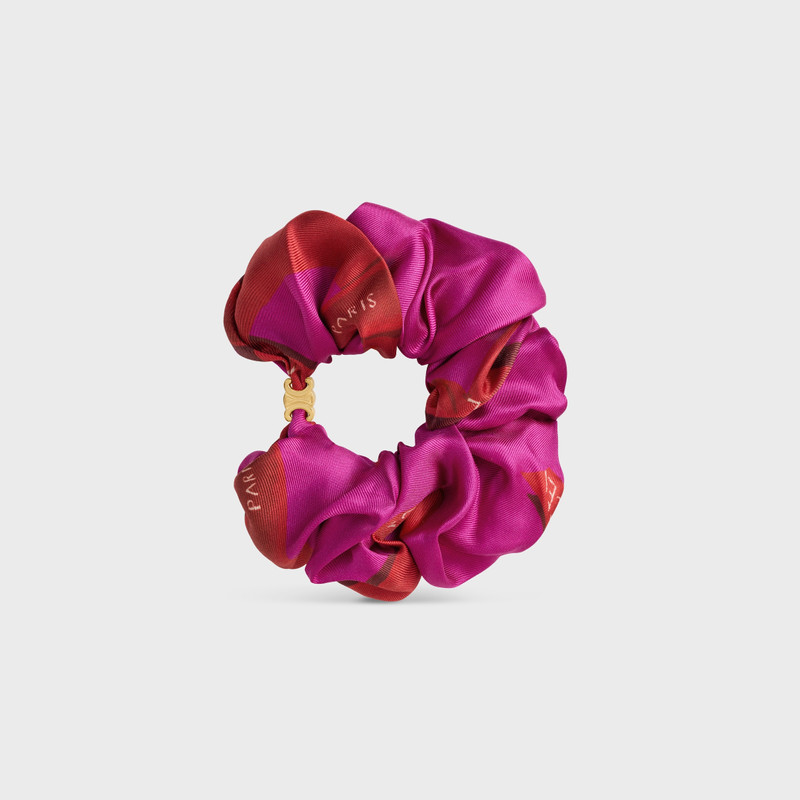 Celine Weaved Ribbons Scrunchy in silk and Brass with Gold Finish 1