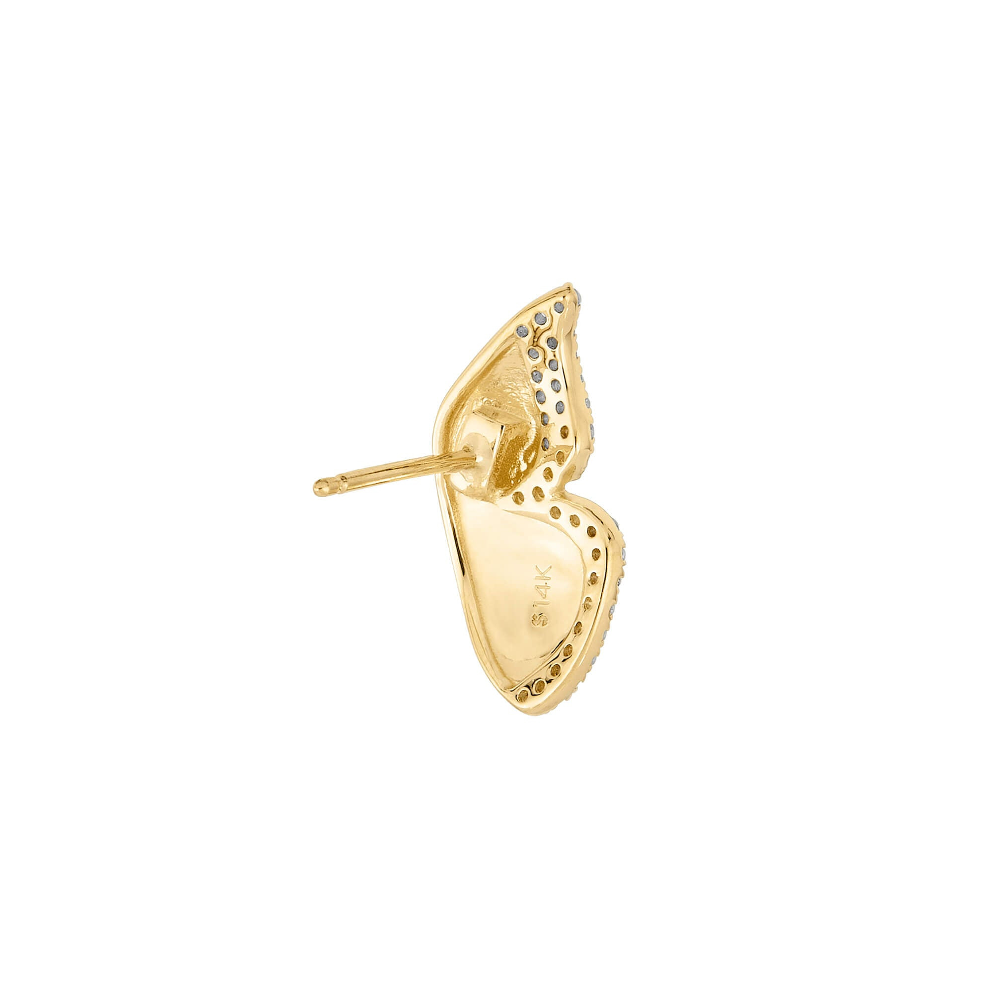 Pave Diamond Butterfly Wings Earrings - 4