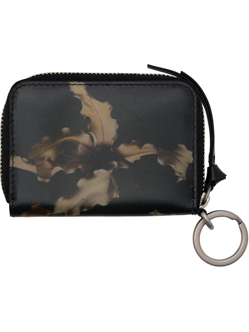 Dries Van Noten Black & Khaki Leather Card Holder outlook