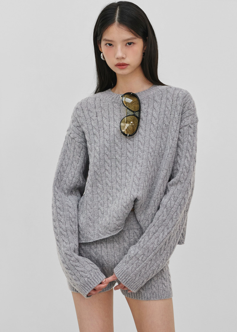 Brisbane Cropped Boxy Sweater - Grey 8