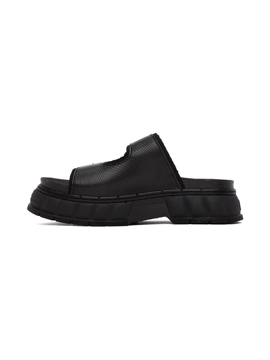 Black 2018 Appleskin Faux-Leather Sandals - 3