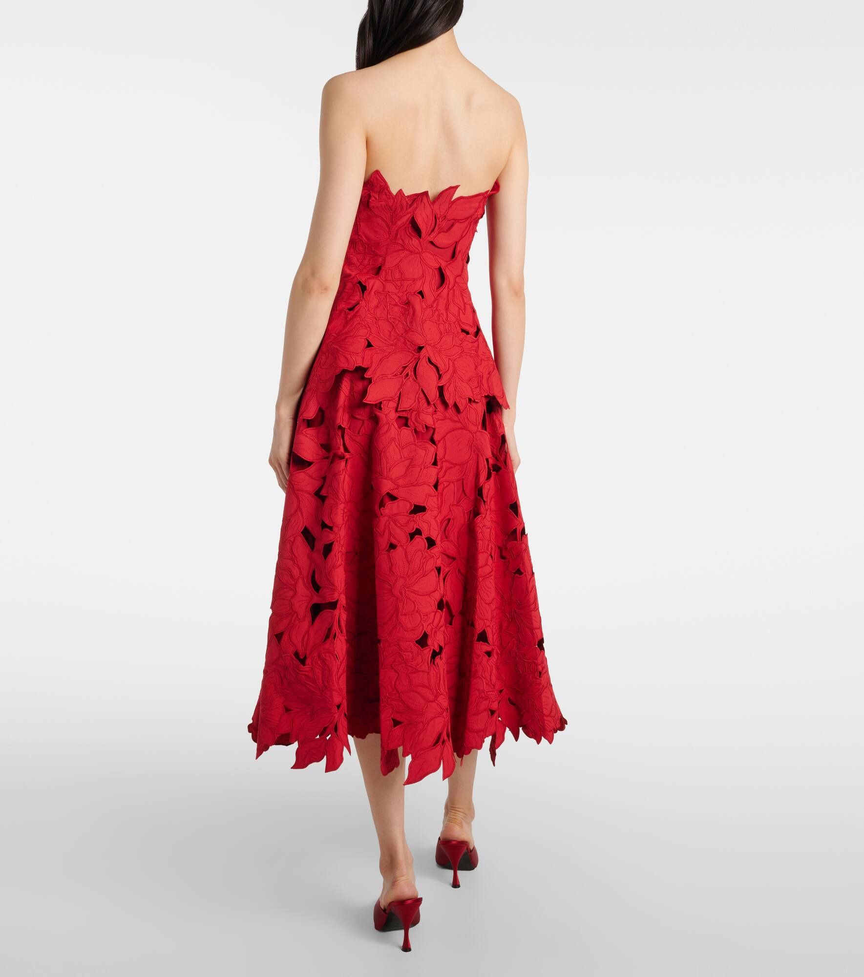 Audrey peplum lace midi dress - 3