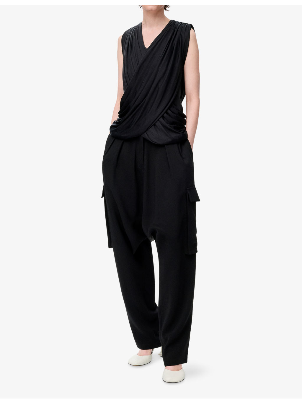 Drop-Crotch Woven Trousers - 2