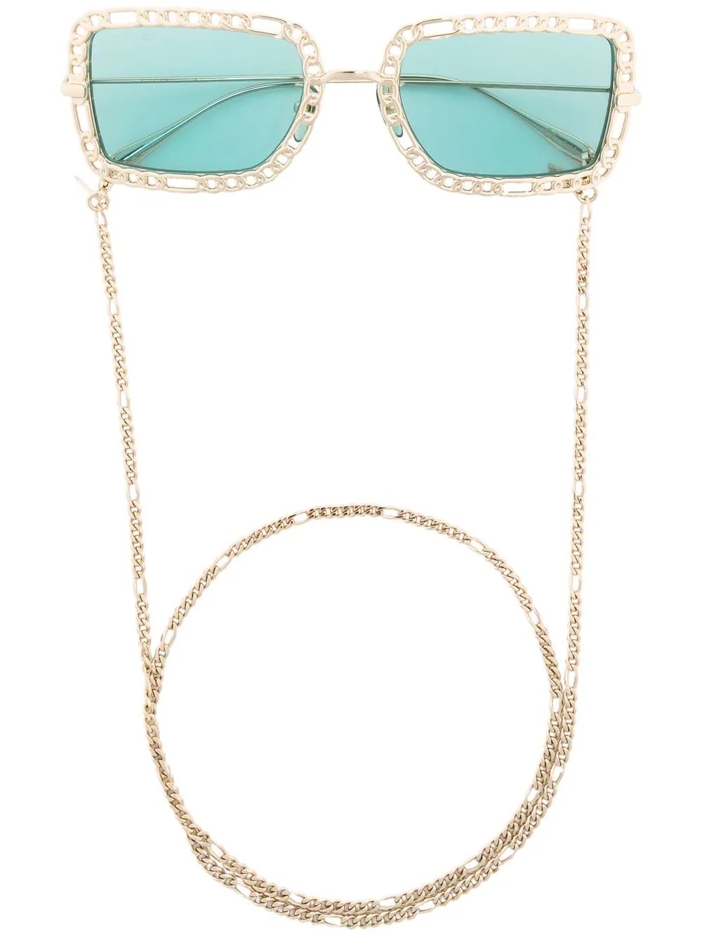 chain-trimmed sunglasses - 1