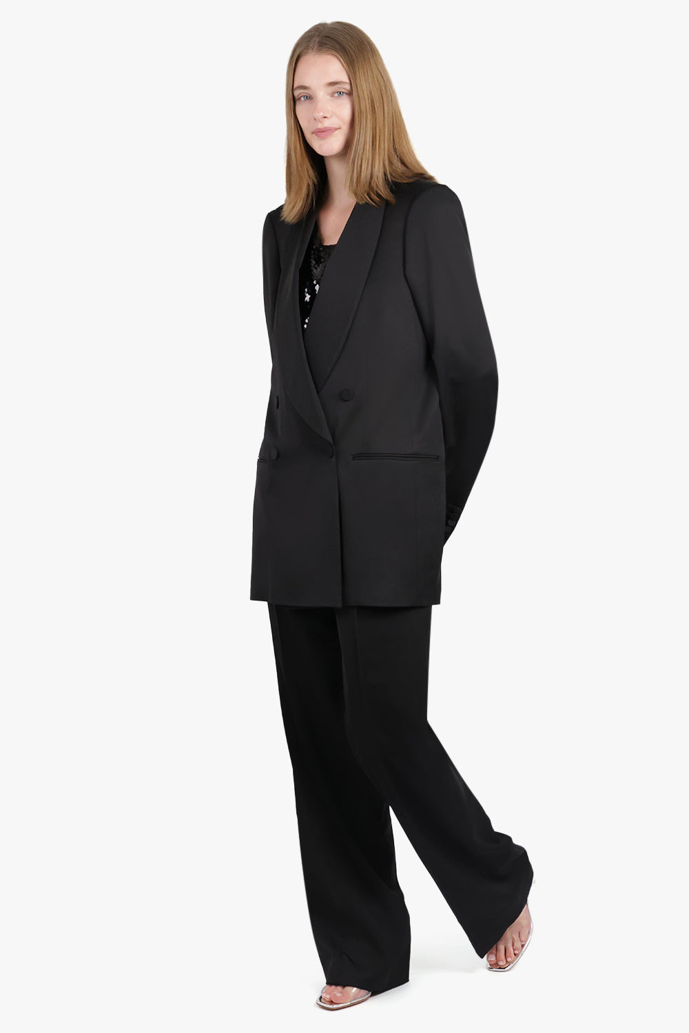 BLINKER DOUBLE BREASTED LONG JACKET | BLACK - 2