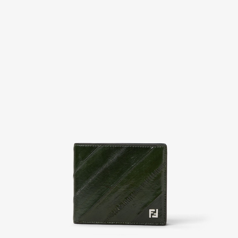Squared FF Wallet Dark green inlaid hagfish bi-fold wallet 1