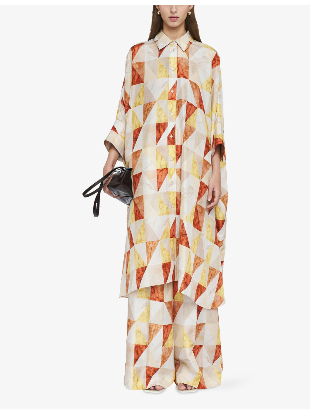 Dania Marble-Print Silk Midi Dress - 2