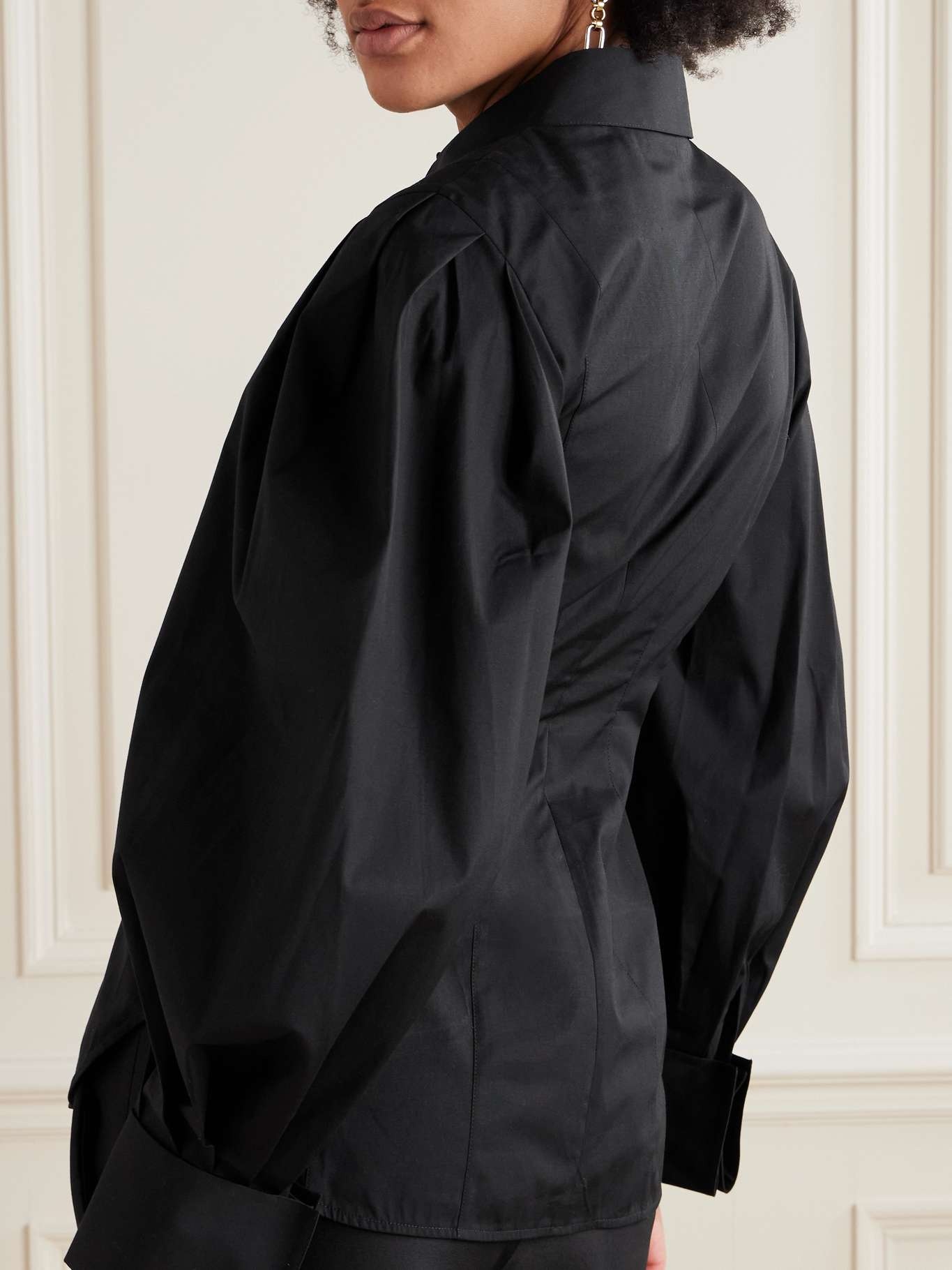 Cotton-blend poplin shirt Black - 4