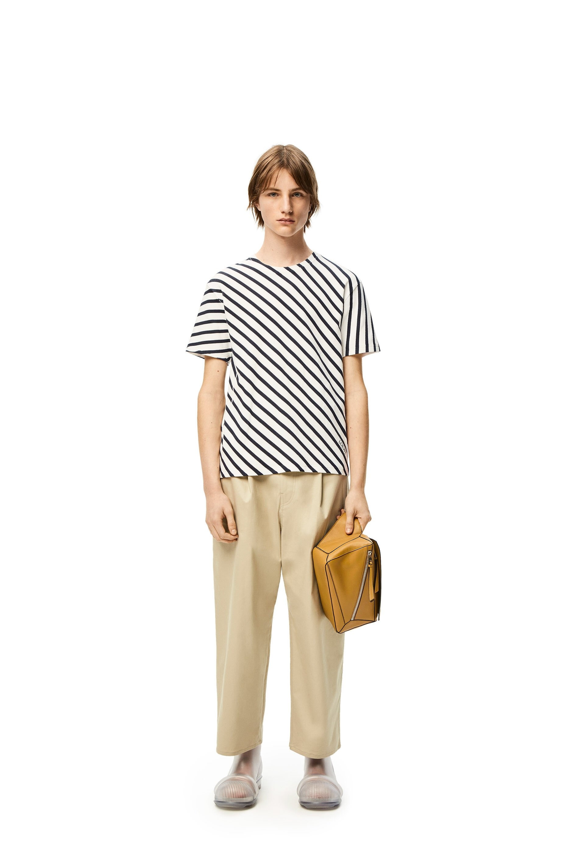 Diagonal stripe T-shirt in cotton - 2