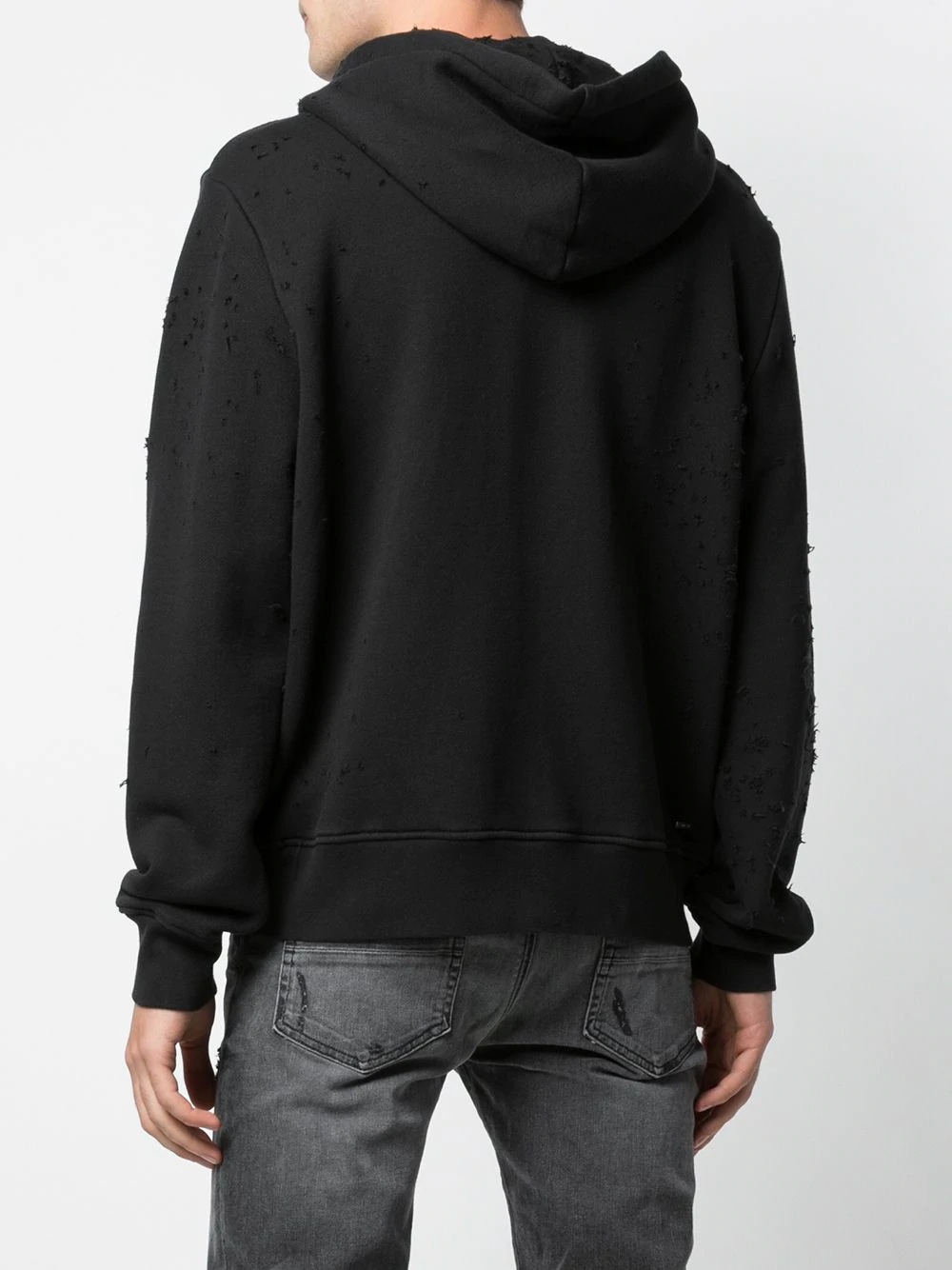 distressed detail hoodie - 4