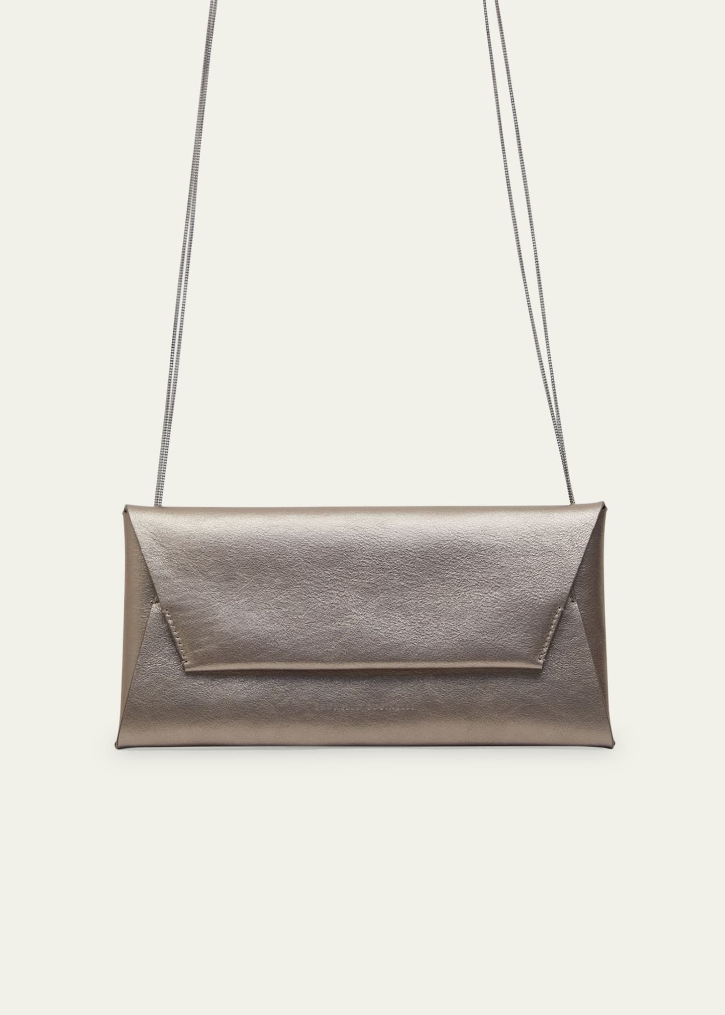 Envelope Metallic Leather Shoulder Bag - 1