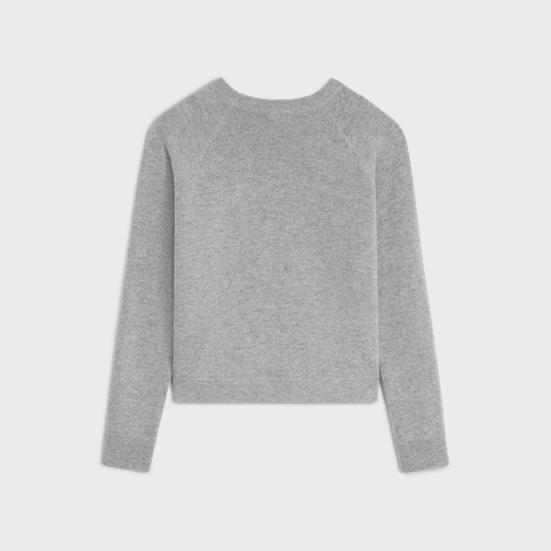 CELINE triomphe crew neck sweater in wool and cashmere outlook