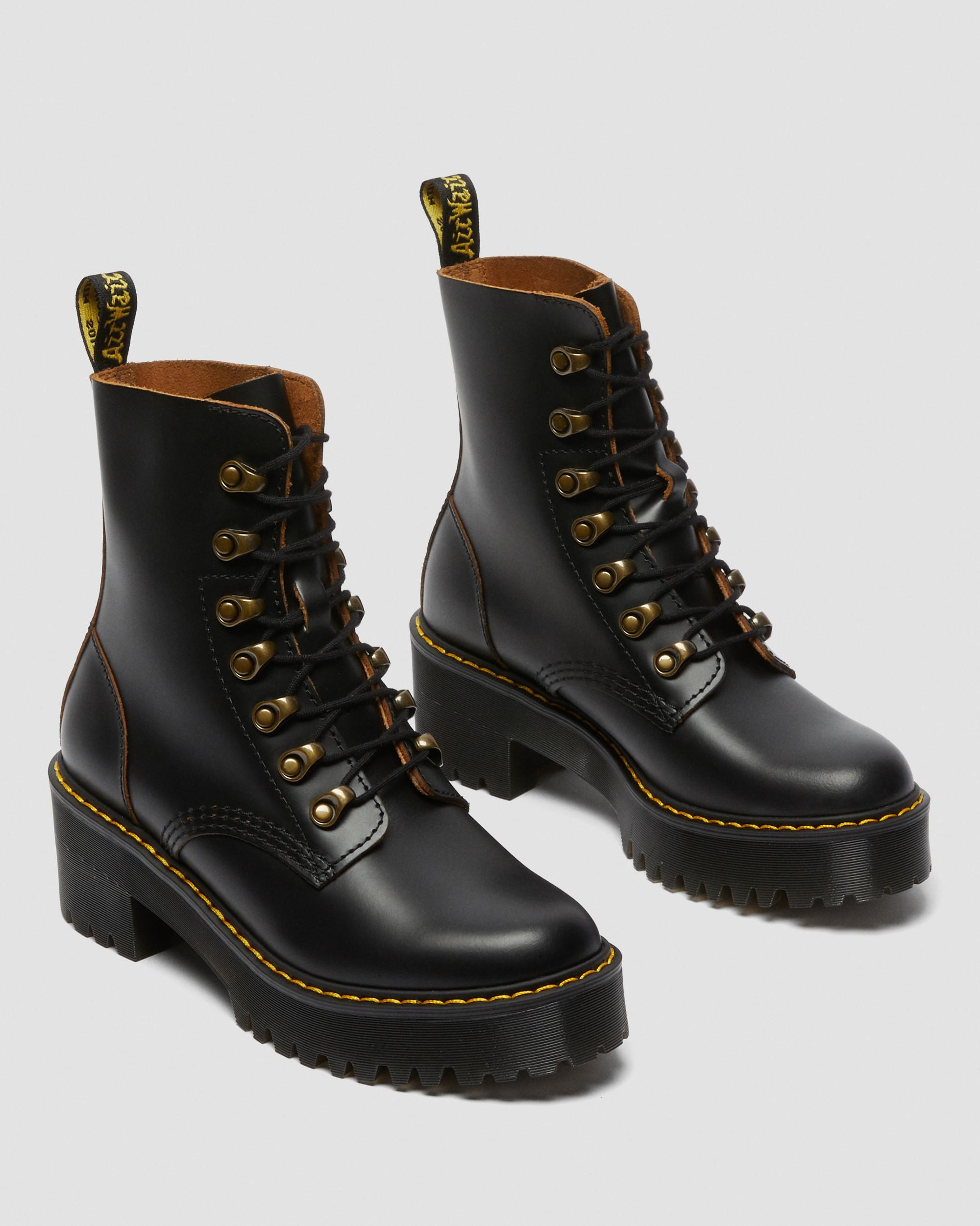 Leona Women's Vintage Smooth Leather Heeled Boots - 8