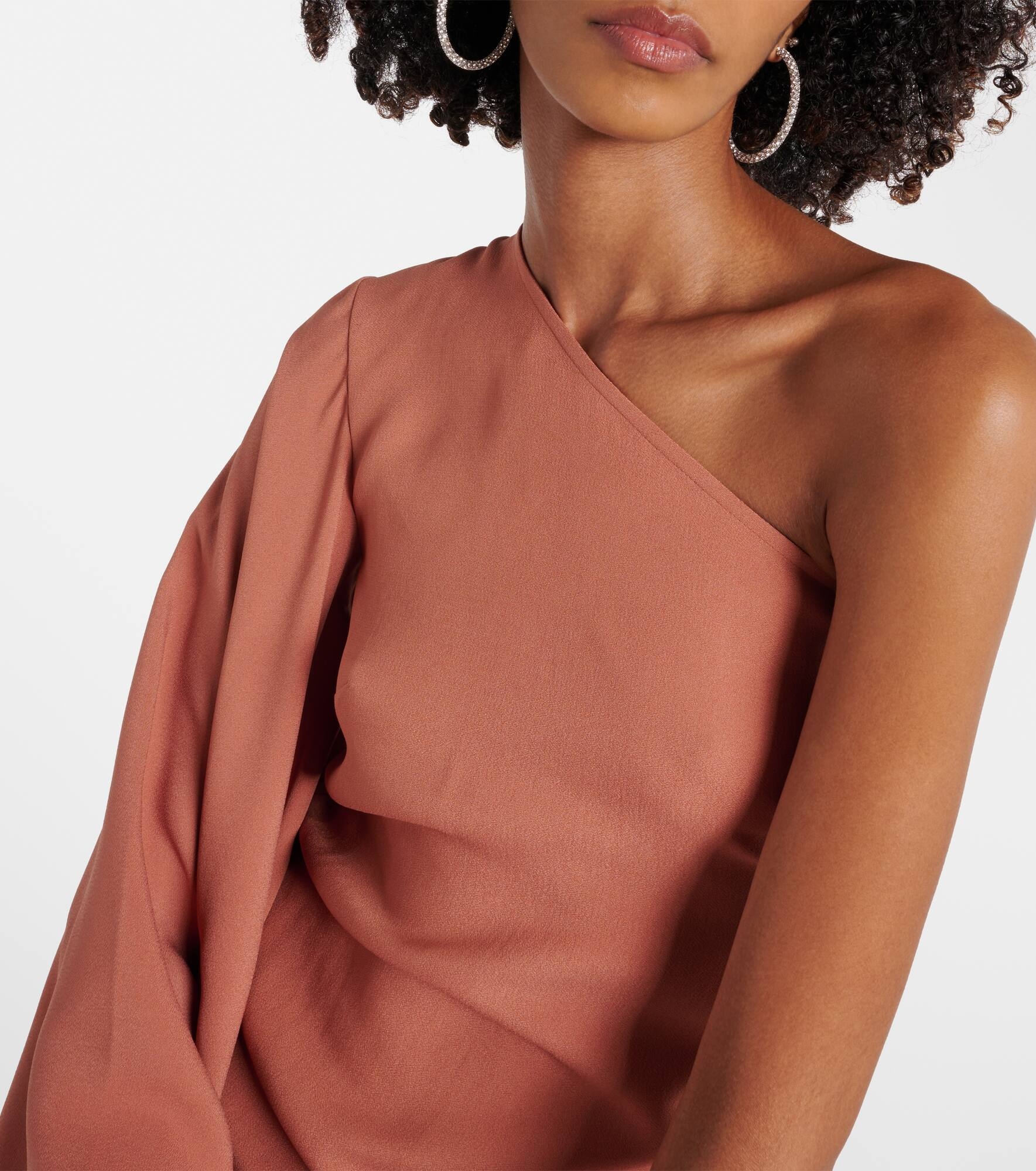Sifnos one-shoulder crêpe cady gown - 4