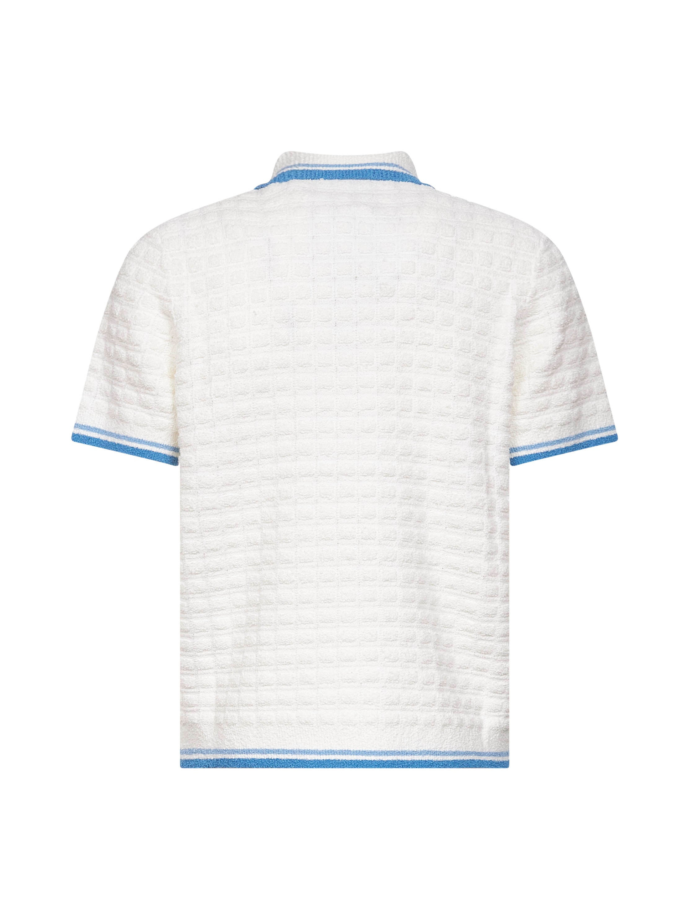 Casablanca Men White Bouclé Short-Sleeved Polo Shirt - 2