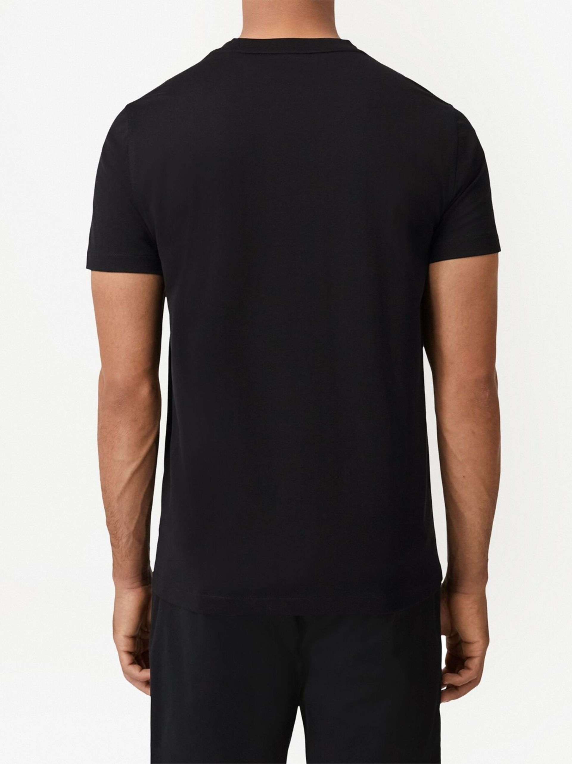Black embroidered logo cotton T-shirt - 4