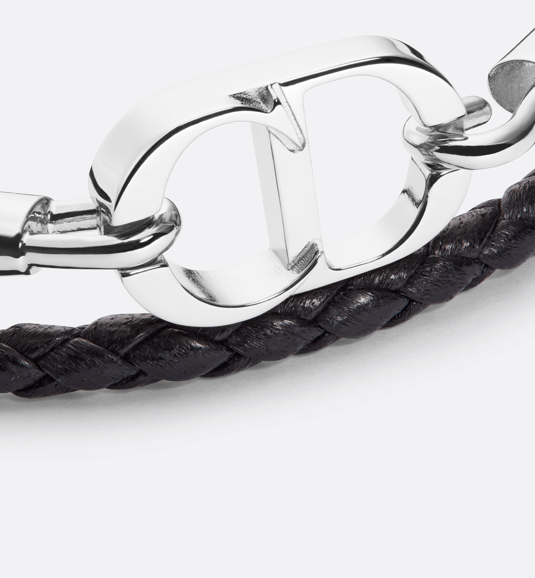 CD Icon Braided Leather Bracelet - 2