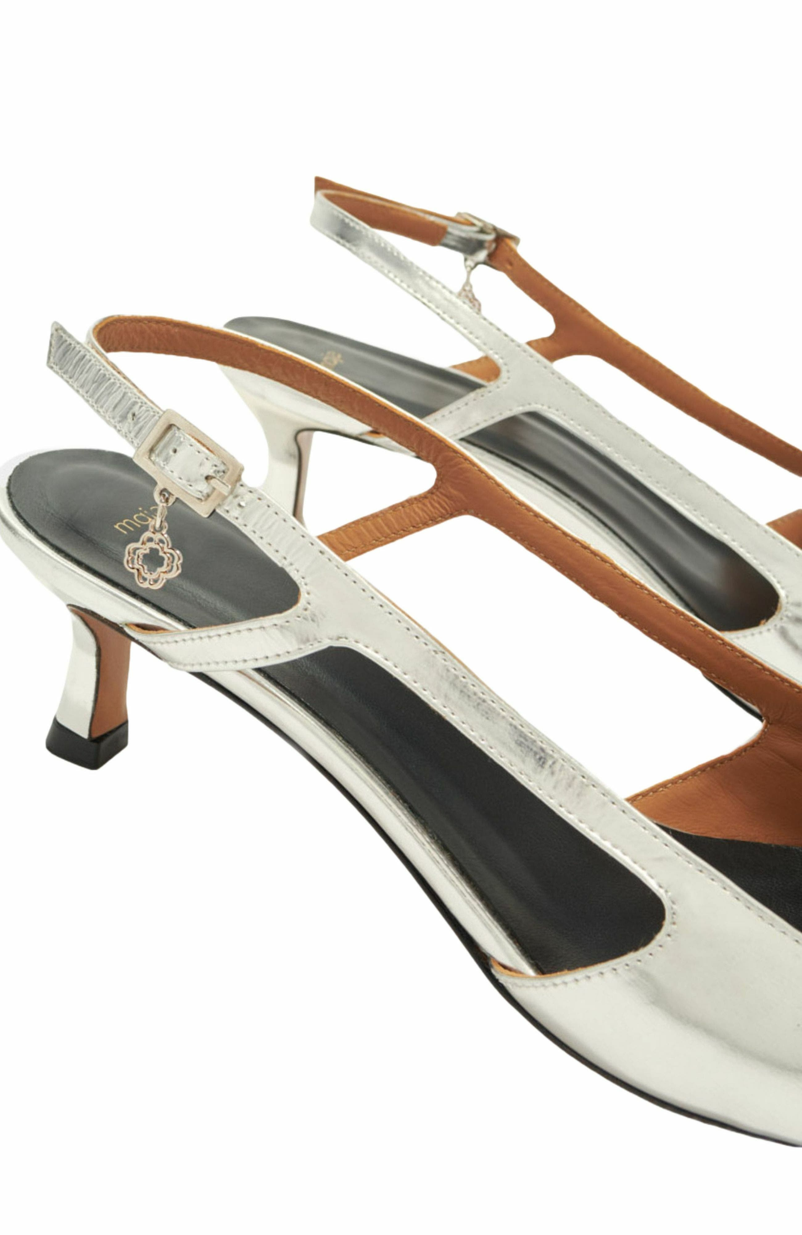 maje Silver leather strappy heels at Nordstrom - 5