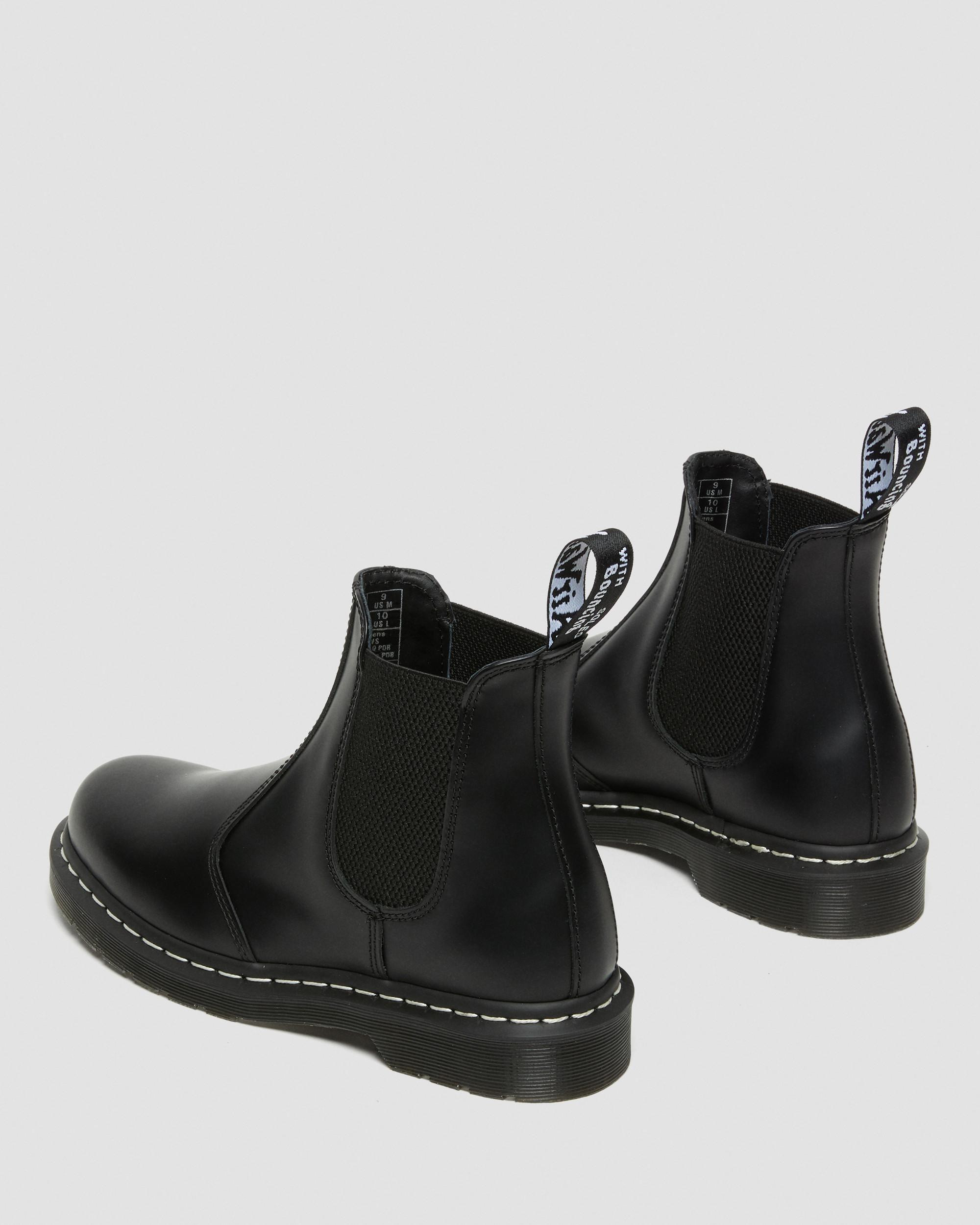 2976 White Stitch Smooth Leather Chelsea Boots - 9
