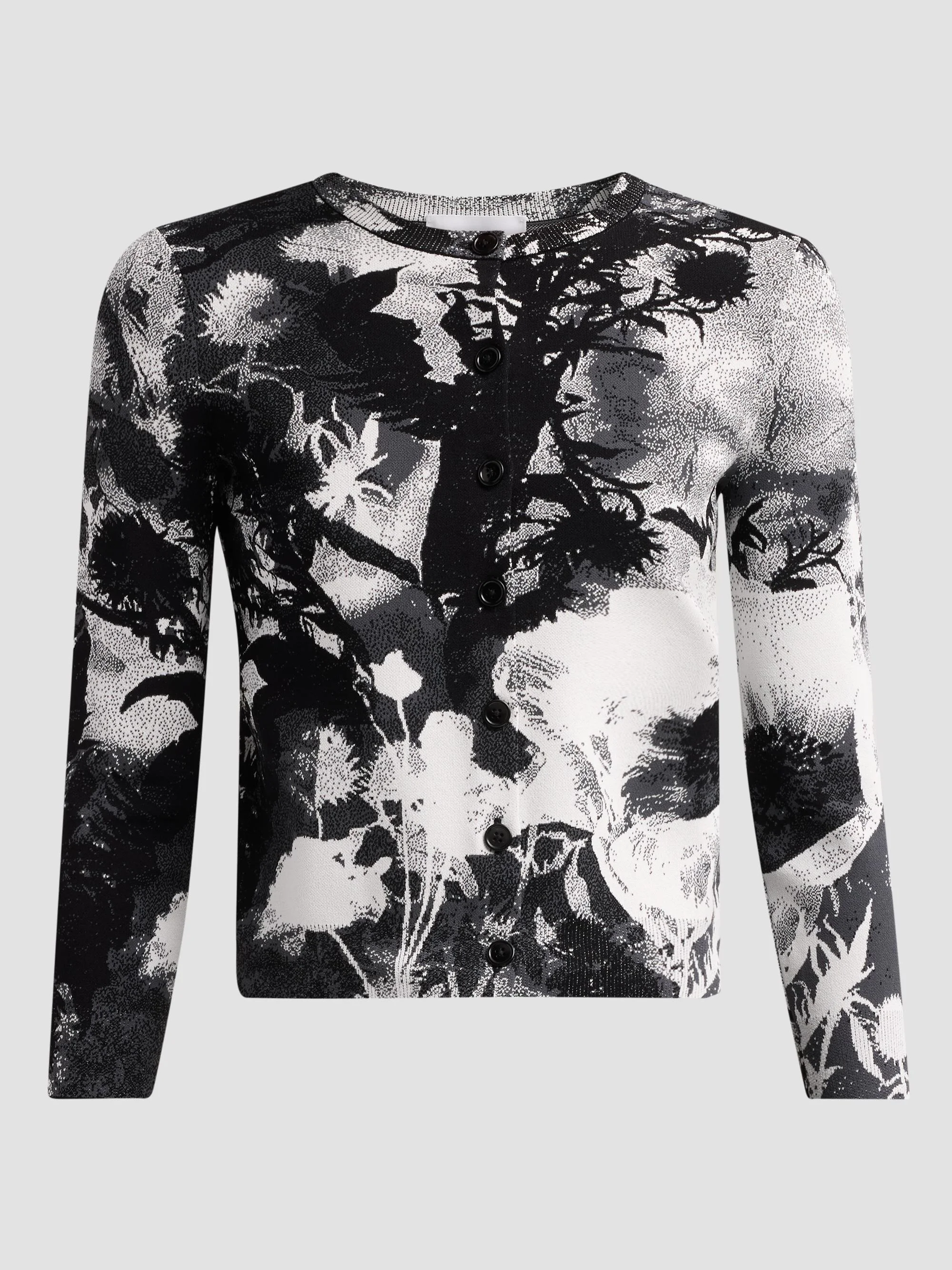 Women's London Flowers Jacquard Cardigan - White Multi - 1