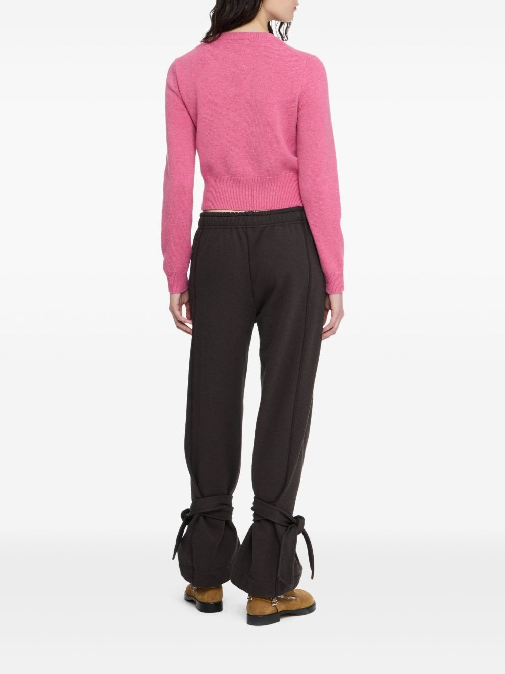 tie-fastening cuffed trousers - 3