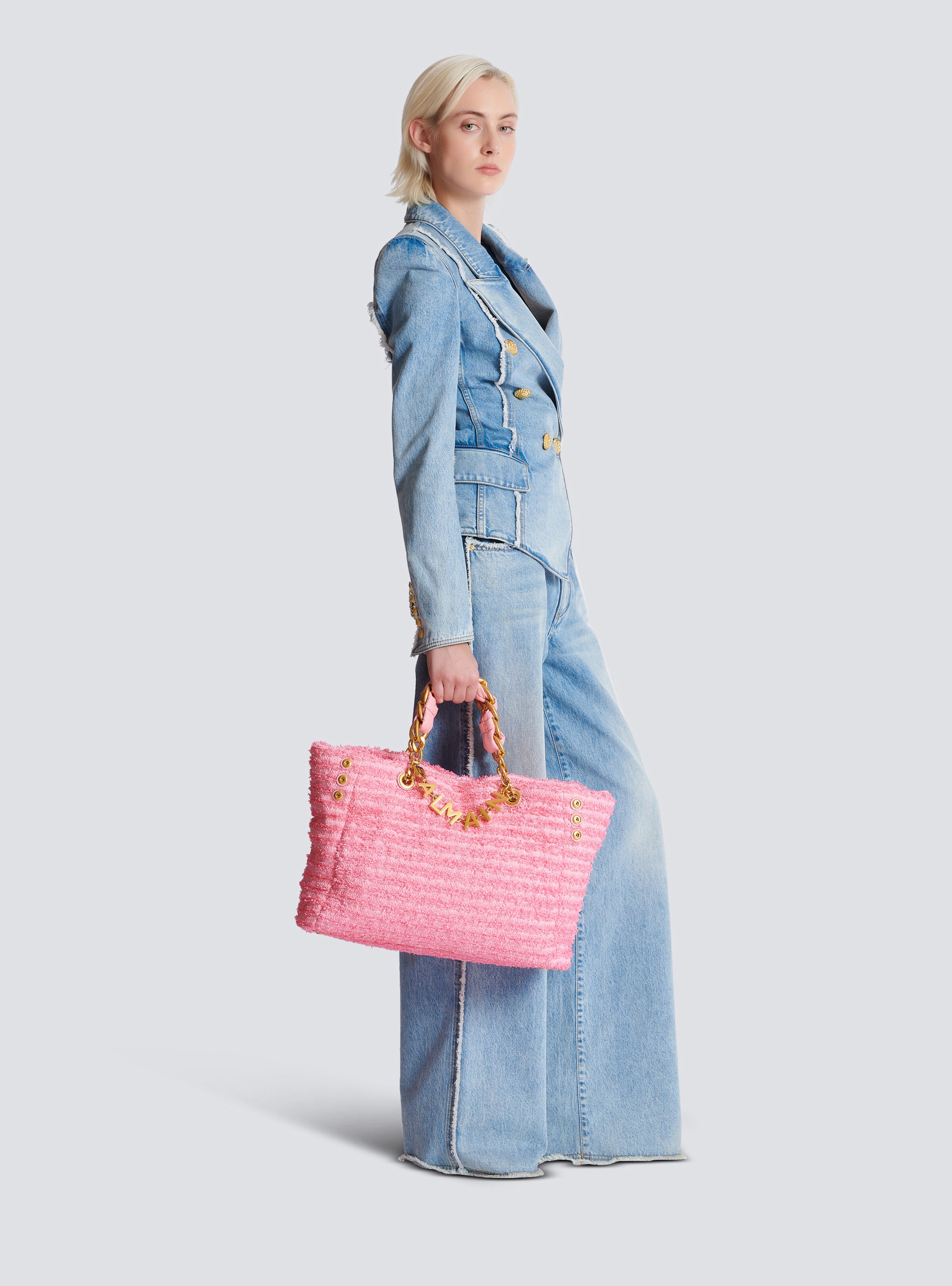1945 Soft tote in tweed-effect raffia - 2