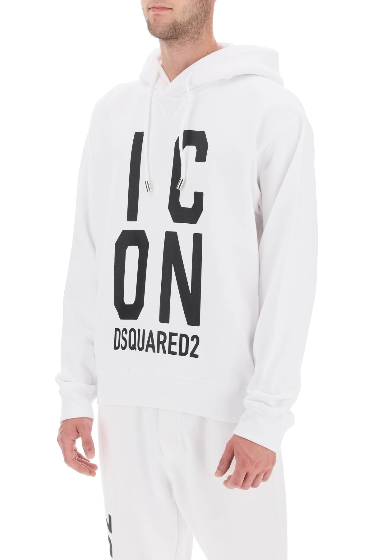 'Icon Squared' Cool Fit Hoodie With Logo Print - 4