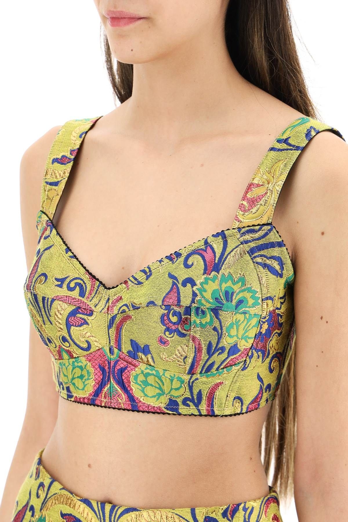 FLORAL LUREX JACQUARD BRALETTE - 5