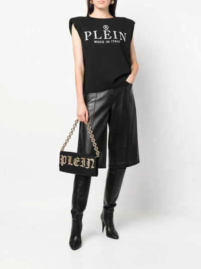 PHILIPP PLEIN embroidered-logo padded shoulder tank top outlook