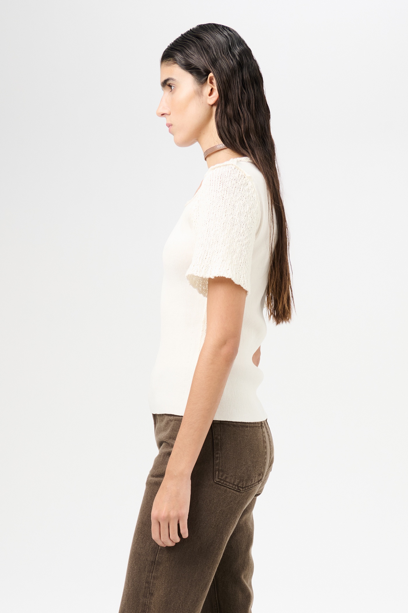 Inverse Roundneck Shortsleeve Bone Tech Cotton - 5