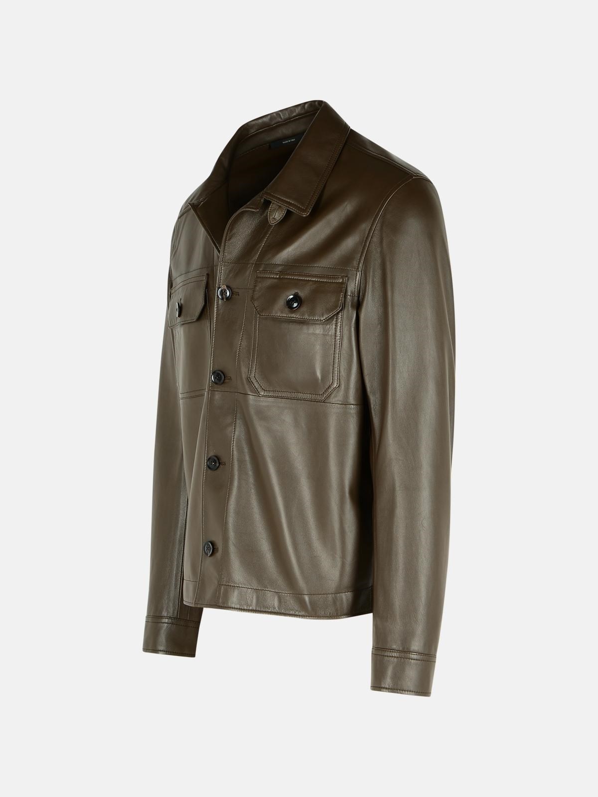 TOBACCO LEATHER JACKET - 2