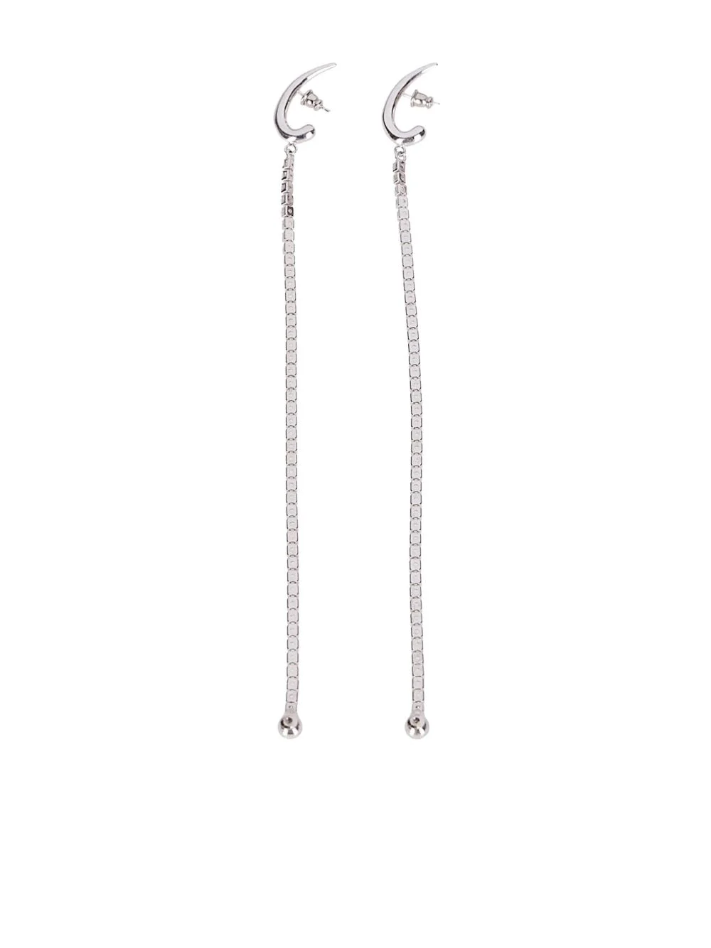 crystal-embellished pendulum earrings - 1