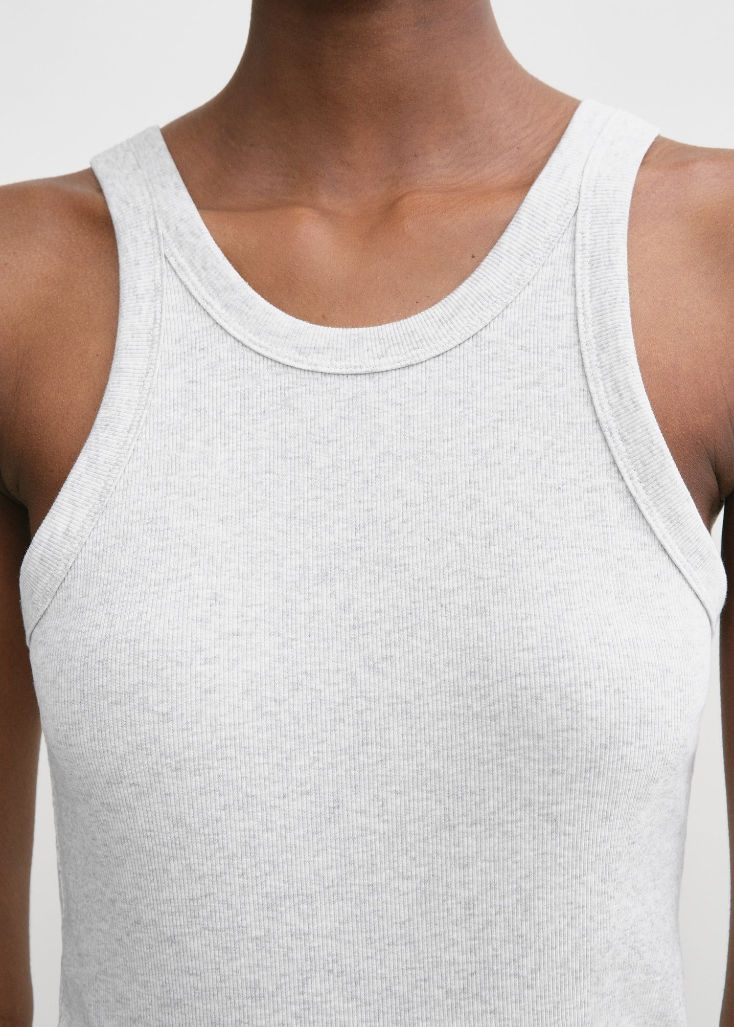 Curved rib tank pale grey mélange - 5